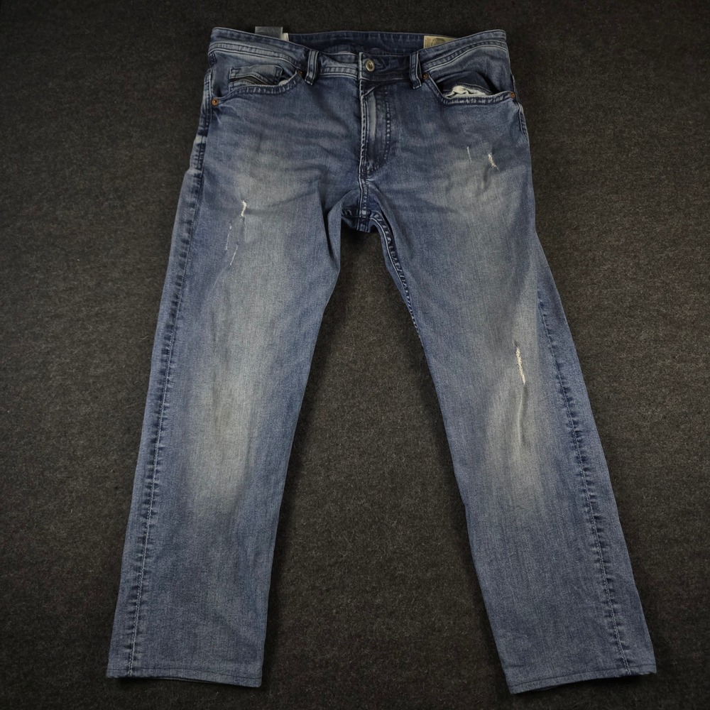 Diesel Thommer Slim Skinny Distressed Blue Jeans Stretch Mens 34x32 (Fits 36x27)